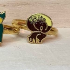 TLC NEW vintage SQUIRREL animal adjustable rings